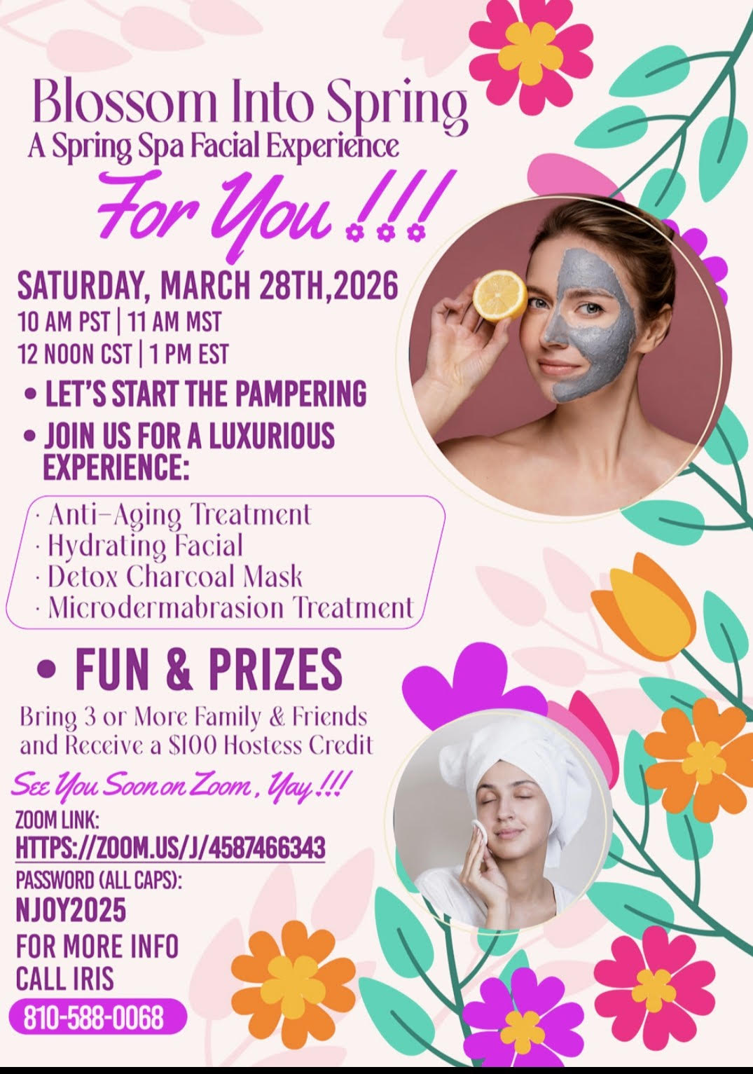 Mary Kay Blossom Into Spring Spa Facial Experience with Iris J Hill-BaKer and Wealth Health Beauty Shop